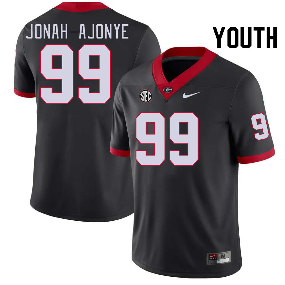 Youth #99 Joseph Jonah-Ajonye Georgia Bulldogs College Football Jerseys Stitched-Black